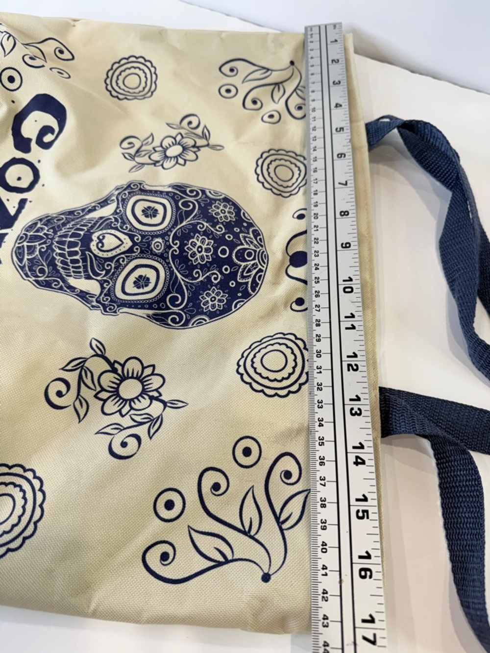 Cozumel Mexico Tote Bag Sugar Skull Beach Travel Zip Shopper Large - Picture 10 of 16